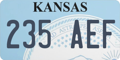 KS license plate 235AEF