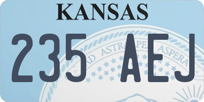 KS license plate 235AEJ