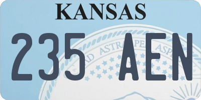 KS license plate 235AEN