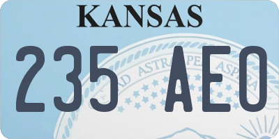 KS license plate 235AEO