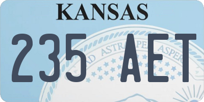 KS license plate 235AET