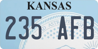 KS license plate 235AFB
