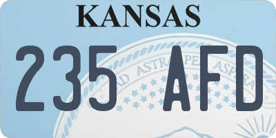 KS license plate 235AFD