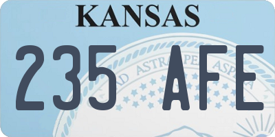 KS license plate 235AFE