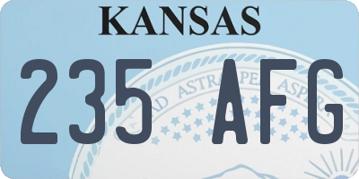 KS license plate 235AFG