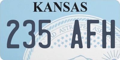 KS license plate 235AFH