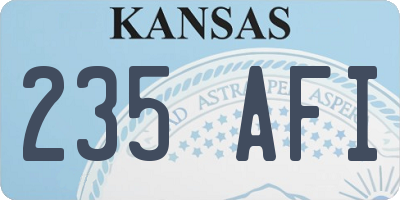 KS license plate 235AFI