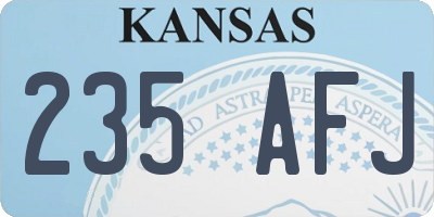 KS license plate 235AFJ