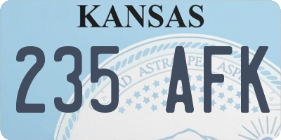 KS license plate 235AFK