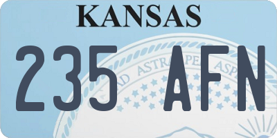 KS license plate 235AFN