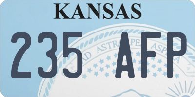 KS license plate 235AFP