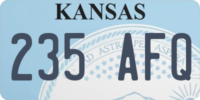 KS license plate 235AFQ