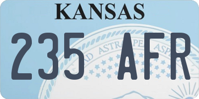 KS license plate 235AFR