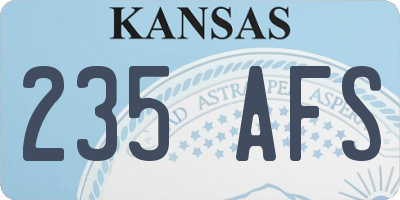 KS license plate 235AFS