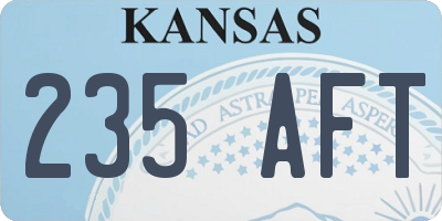 KS license plate 235AFT