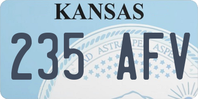 KS license plate 235AFV
