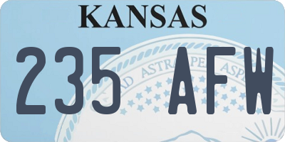 KS license plate 235AFW