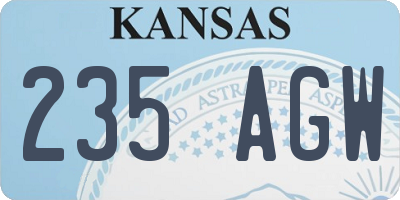 KS license plate 235AGW