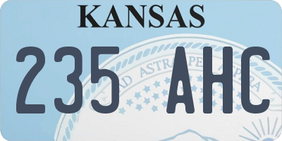 KS license plate 235AHC