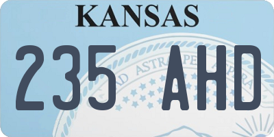 KS license plate 235AHD