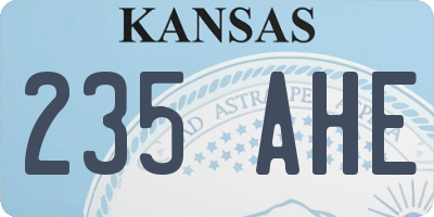 KS license plate 235AHE