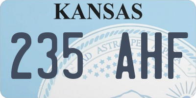 KS license plate 235AHF