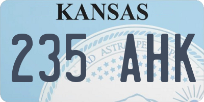 KS license plate 235AHK