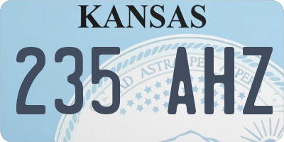 KS license plate 235AHZ