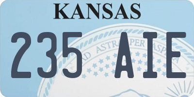 KS license plate 235AIE