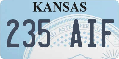 KS license plate 235AIF
