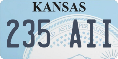 KS license plate 235AII