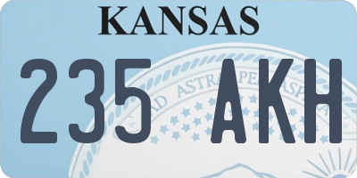 KS license plate 235AKH