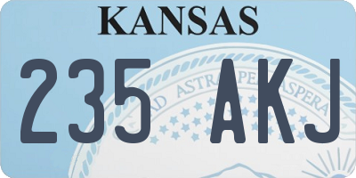 KS license plate 235AKJ