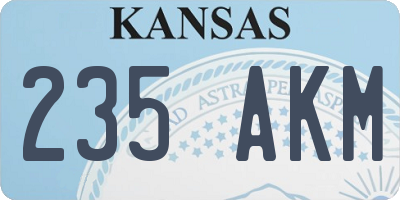KS license plate 235AKM