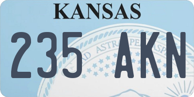 KS license plate 235AKN