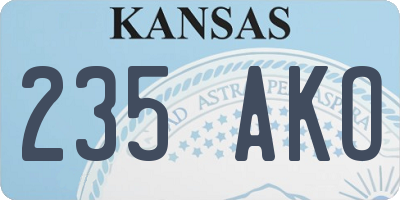 KS license plate 235AKO