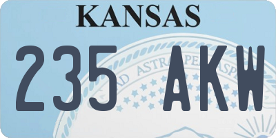 KS license plate 235AKW