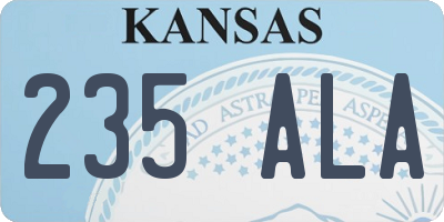 KS license plate 235ALA