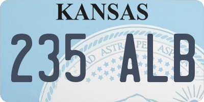 KS license plate 235ALB