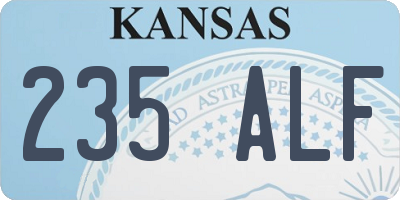 KS license plate 235ALF