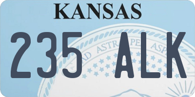 KS license plate 235ALK