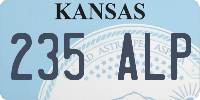 KS license plate 235ALP