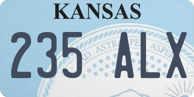KS license plate 235ALX