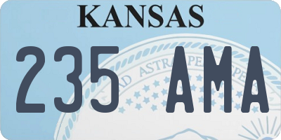 KS license plate 235AMA