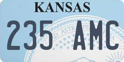 KS license plate 235AMC