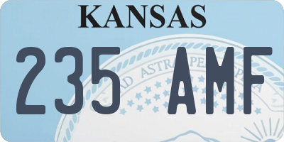 KS license plate 235AMF