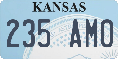 KS license plate 235AMO