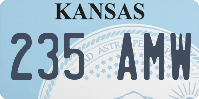 KS license plate 235AMW