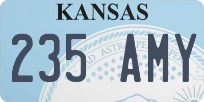 KS license plate 235AMY