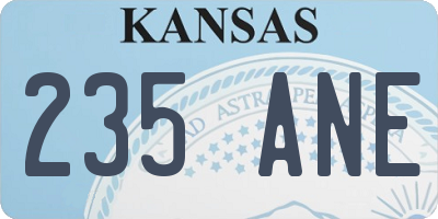 KS license plate 235ANE